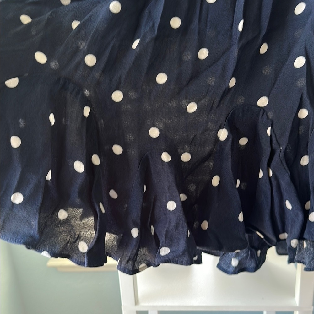 LOFT Blue Ruffled Knee-Length Skirt - Picture 5 of 8